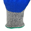Automotive Grey HPPE/Glass knit Safety Work A3 Cut Resistant Blue Nitrile Palm Coated Glove